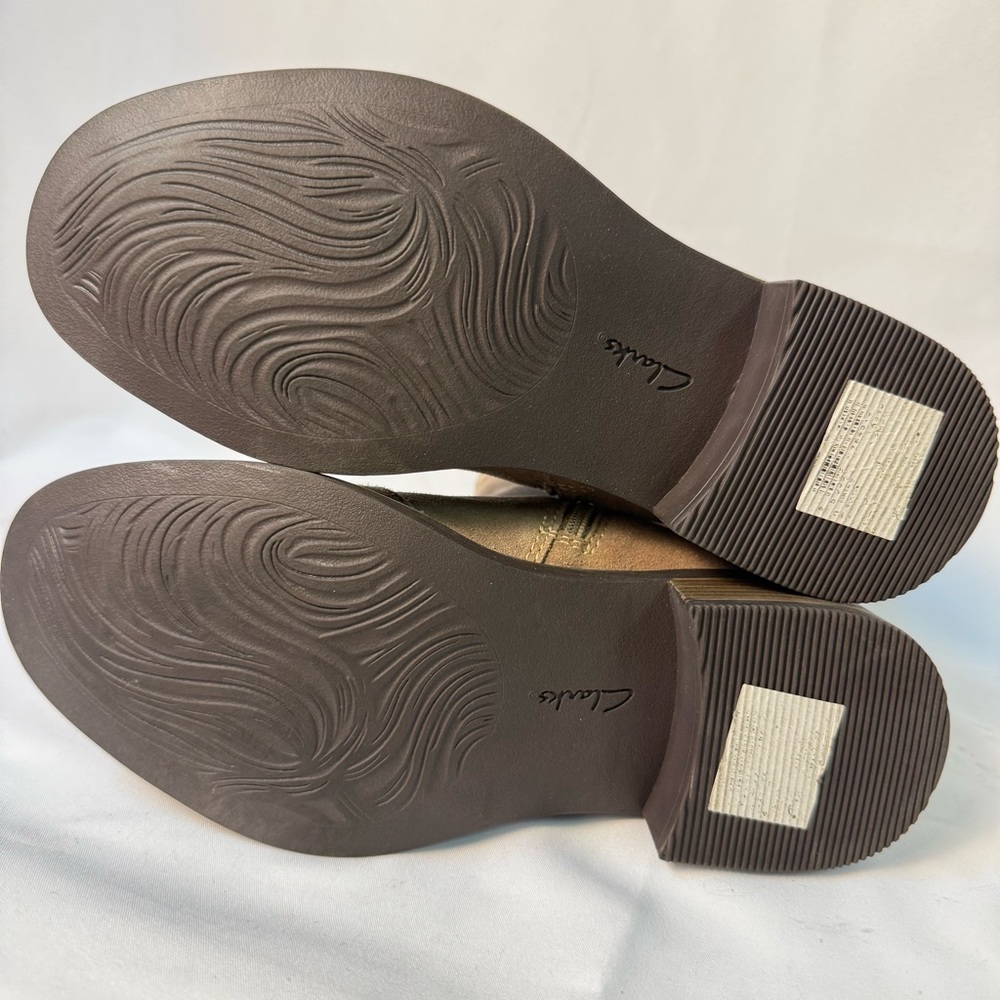 Clarks Women Maye Zip Leather Chelsea Boots 6 Pebble Suede Casual Outdoor Casual - Picture 11 of 12